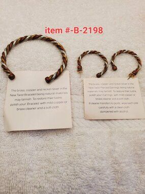 1 Bracelet w/m Earrings. item 2198. wt. 38 grams.